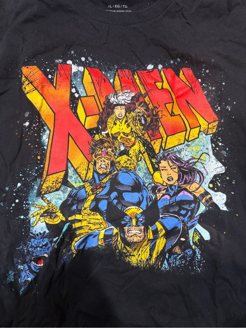 Marvel X-Men Black Tee with Red and Yellow Logo